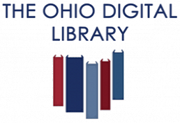 Row of books in the shape of Ohio. The Ohio Digital Library.