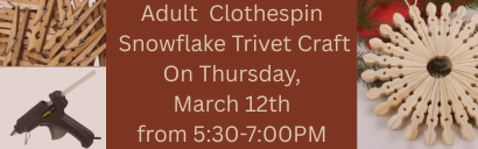 hot glue gun, clothespins, craft