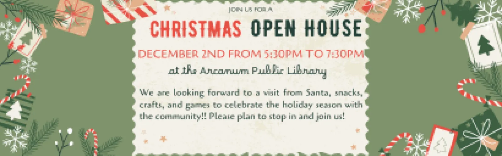 Candy Canes, Pine Branches, Presents