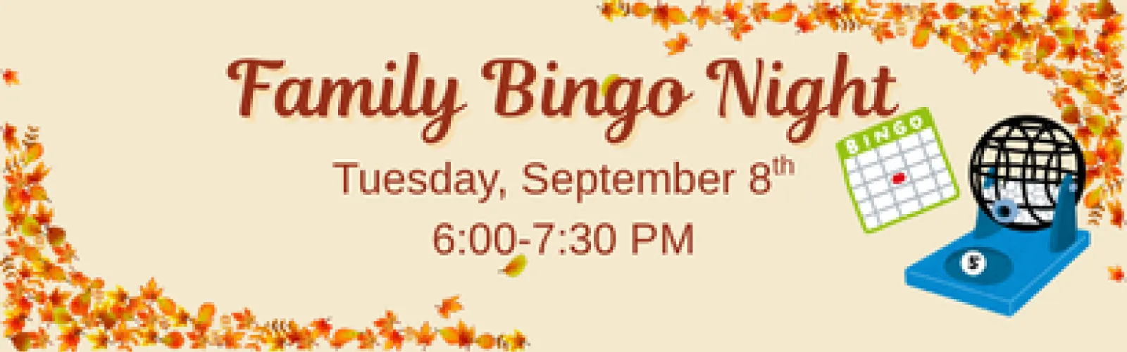 Fall leaves and bingo card